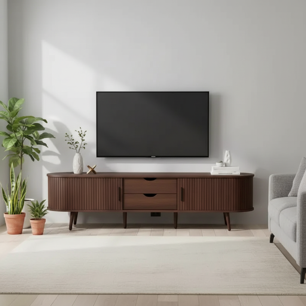 70 Mid-Century Modern TV Stand - Lifestyle