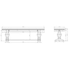 Natural Traditional Solid Pine Double Pedestal Bench