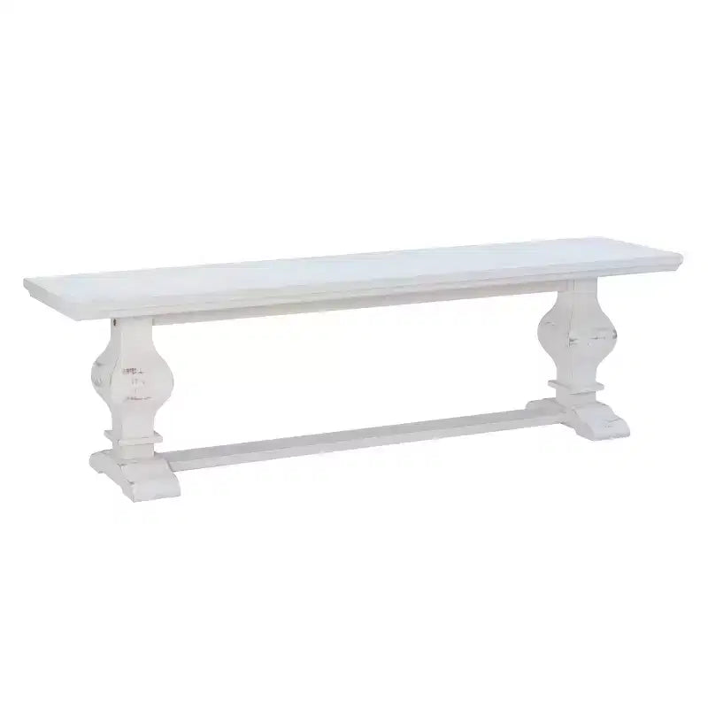 Natural Traditional Solid Pine Double Pedestal Bench