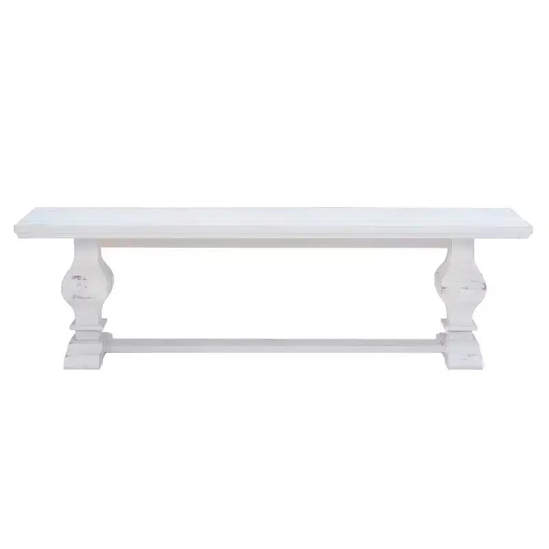 Natural Traditional Solid Pine Double Pedestal Bench