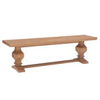 Natural Traditional Solid Pine Double Pedestal Bench