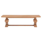 Natural Traditional Solid Pine Double Pedestal Bench