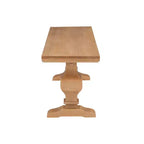 Natural Traditional Solid Pine Double Pedestal Bench