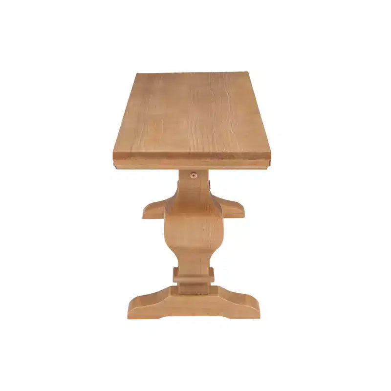 Natural Traditional Solid Pine Double Pedestal Bench