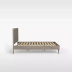 Wooden Platform Bed Frame with Chevron Headboard