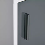 Bathroom Medicine Cabinet with Shelves Inside & On Door, Locking Medical Cabinet for Safety, First Aid Bathroom Wall Cabinet, White & Grey